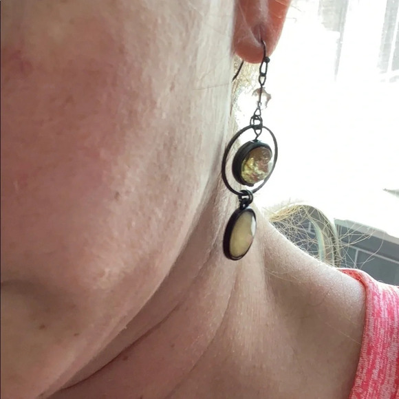 Tan Drop Earrings - Picture 4 of 6